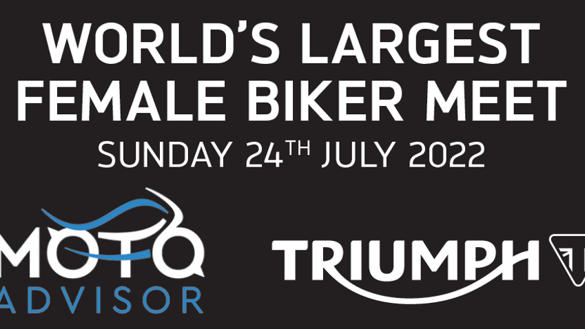 World's Largest Female Biker Meet poster. - Triumph